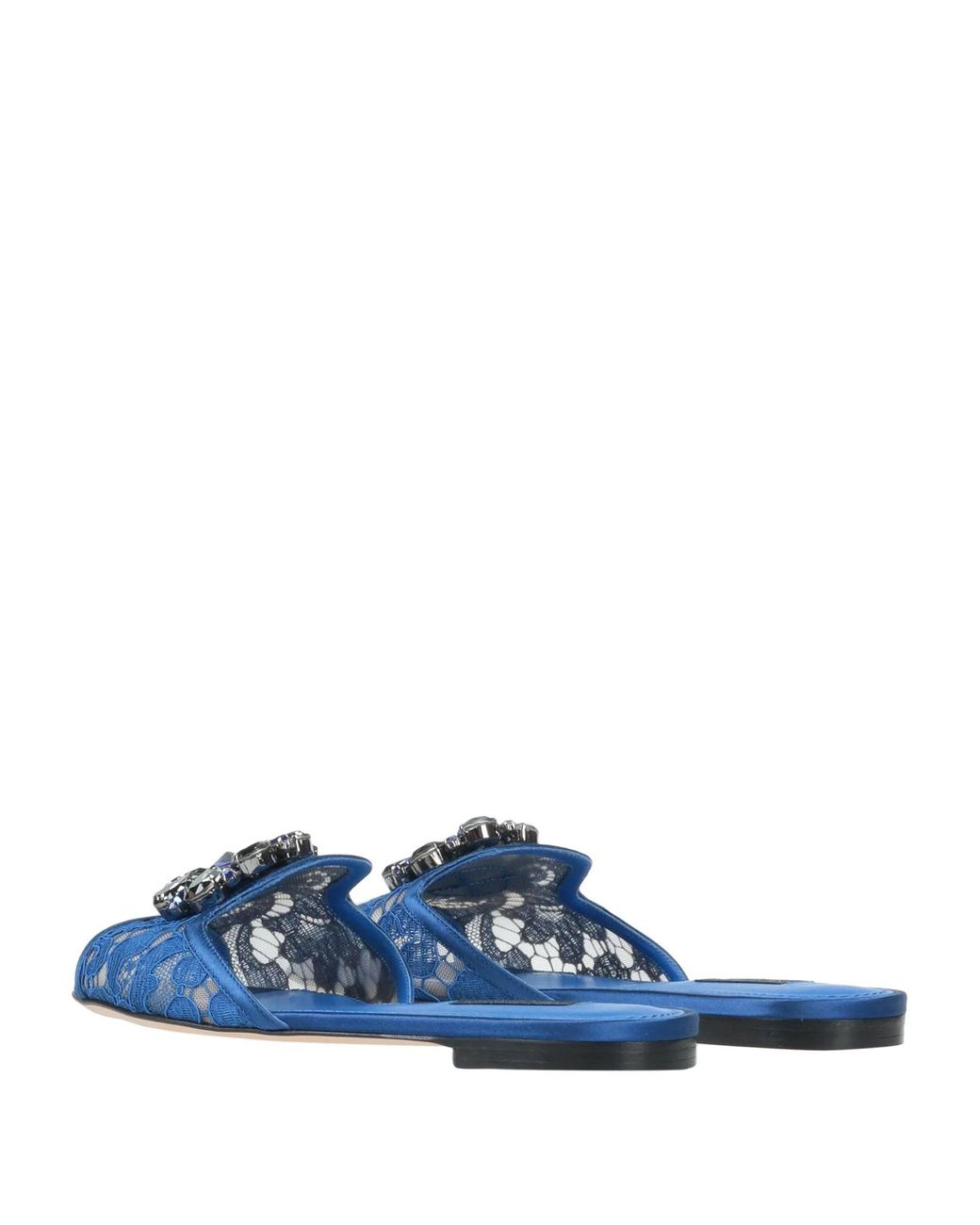 Dolce & Gabbana Blue Lace Print Sandals