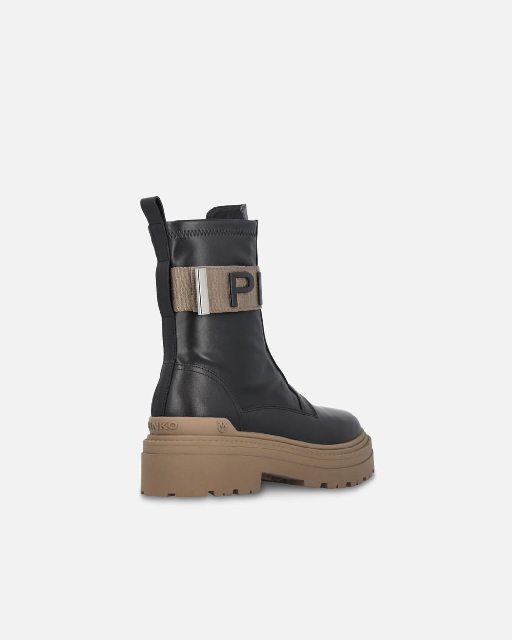 Pinko Black Logo Detailed Zipped Ankle Boots