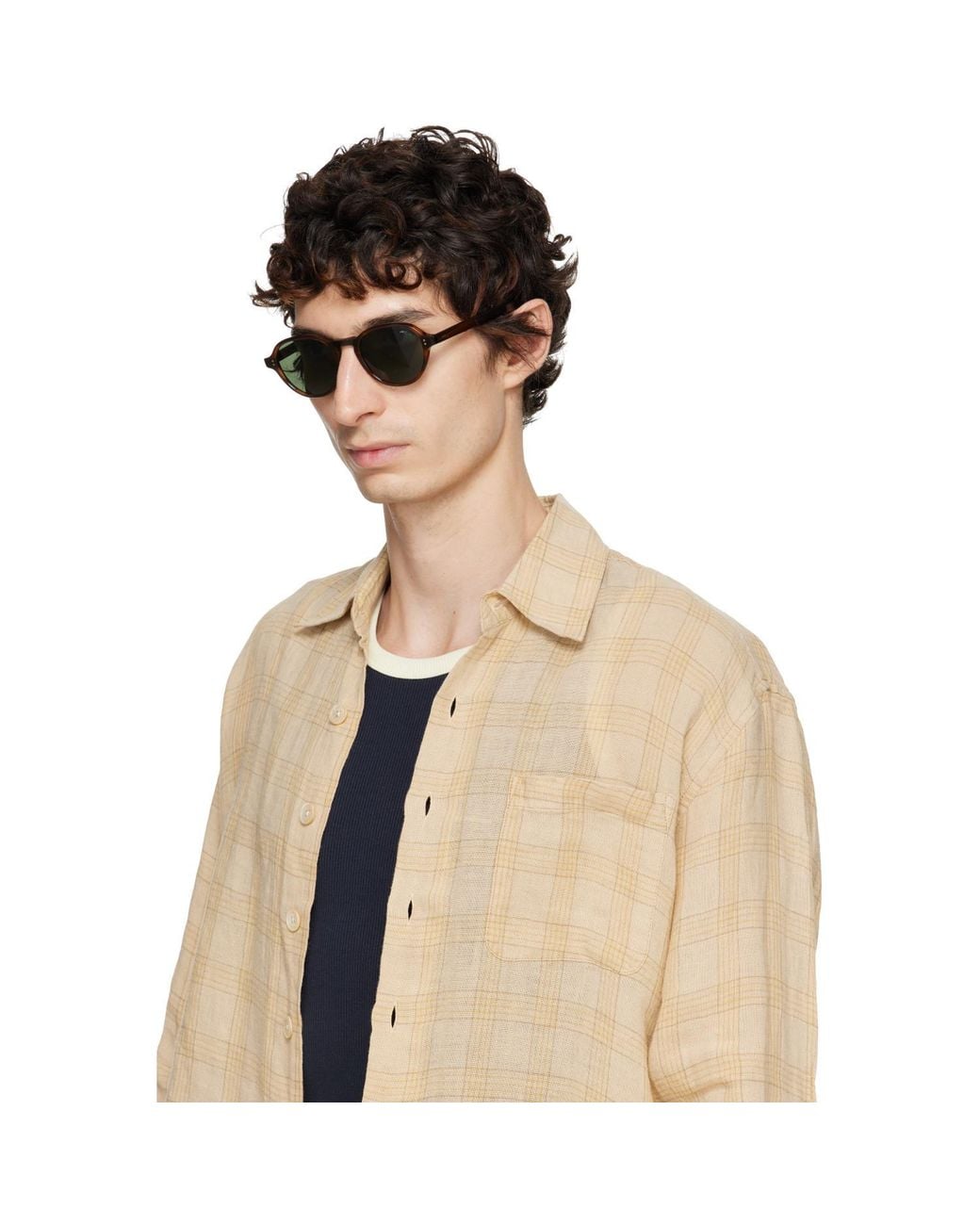 Garrett Leight Green Casillas Sunglasses for men