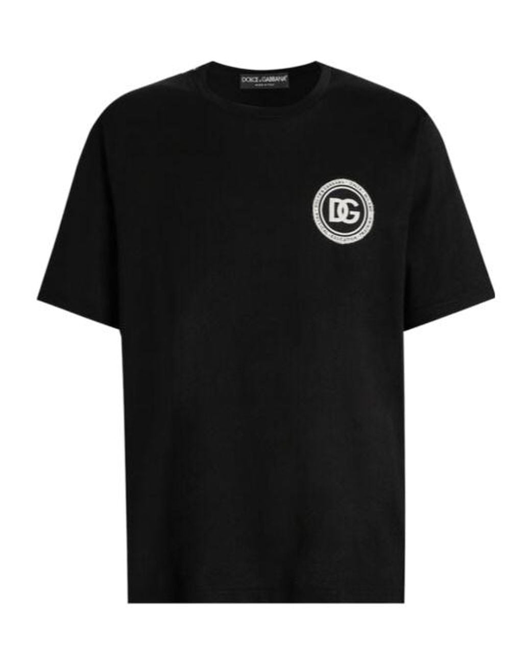 Dolce & Gabbana Black Logo Patch Crewneck T-Shirt for men
