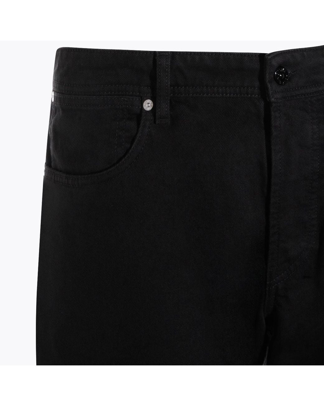 Stone Island Black Logo Patch Straight-Leg Pants for men