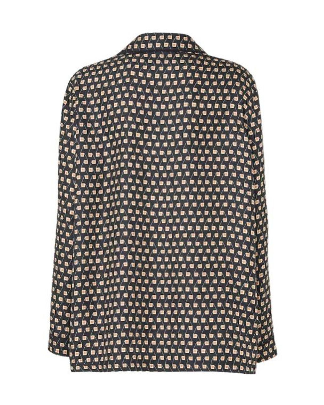 Fendi Black Printed Silk Shirt