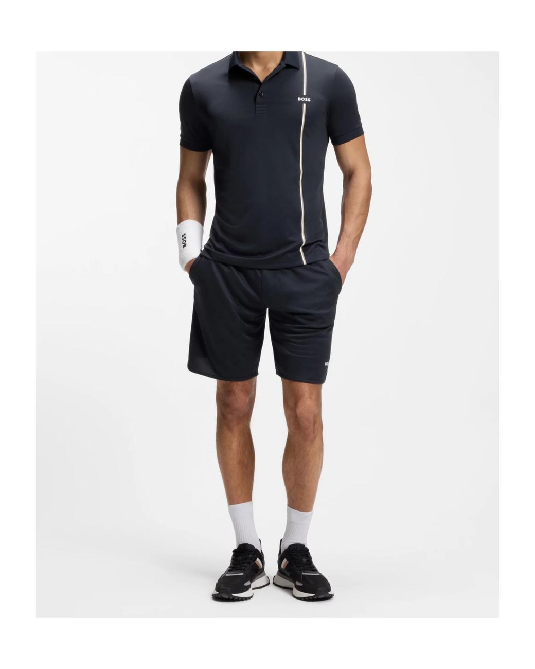Boss Black Toc Game 3 Striped Short-Sleeve Polo Shirt for men