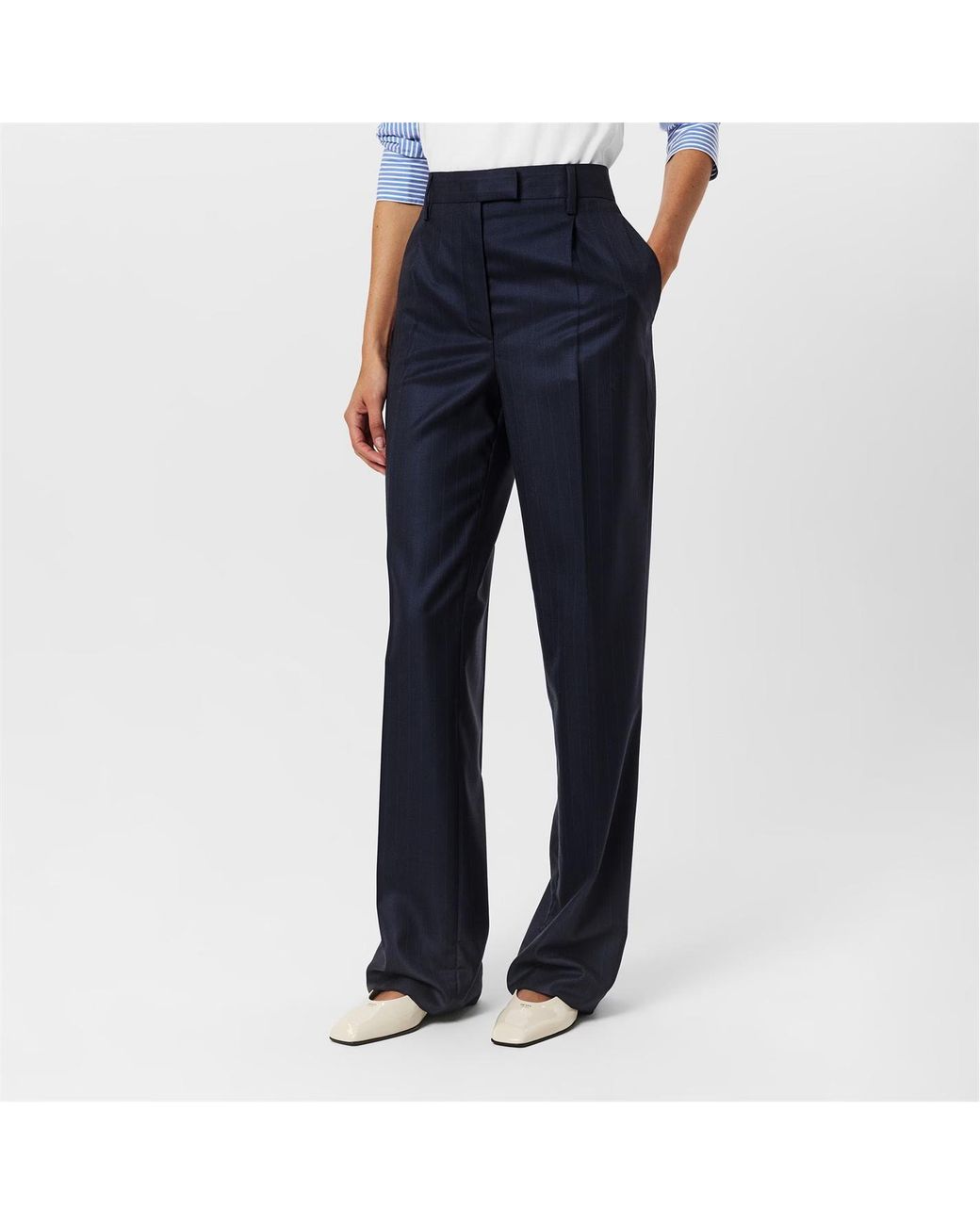 Prada Blue Casual Pants With Belt Loops
