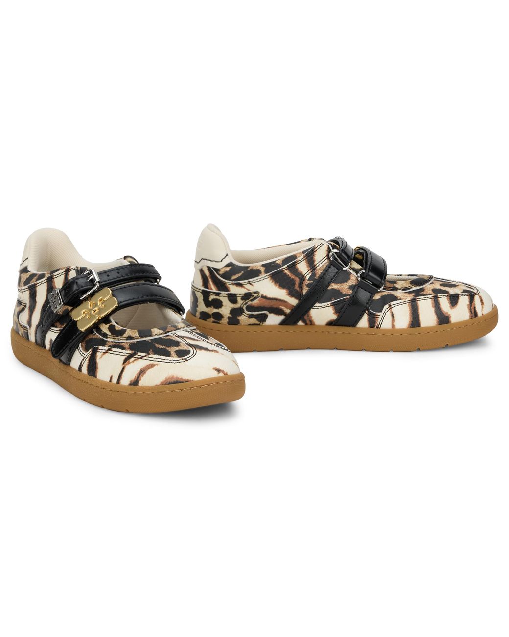 Ganni Multicolor Sporty Buckle Ballet Flats
