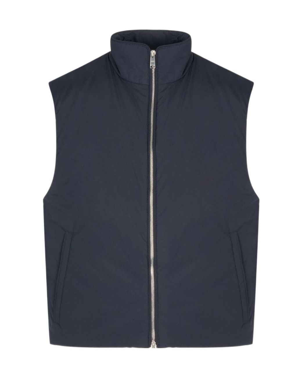Boss Blue Stand-Collar Zippered Vest for men