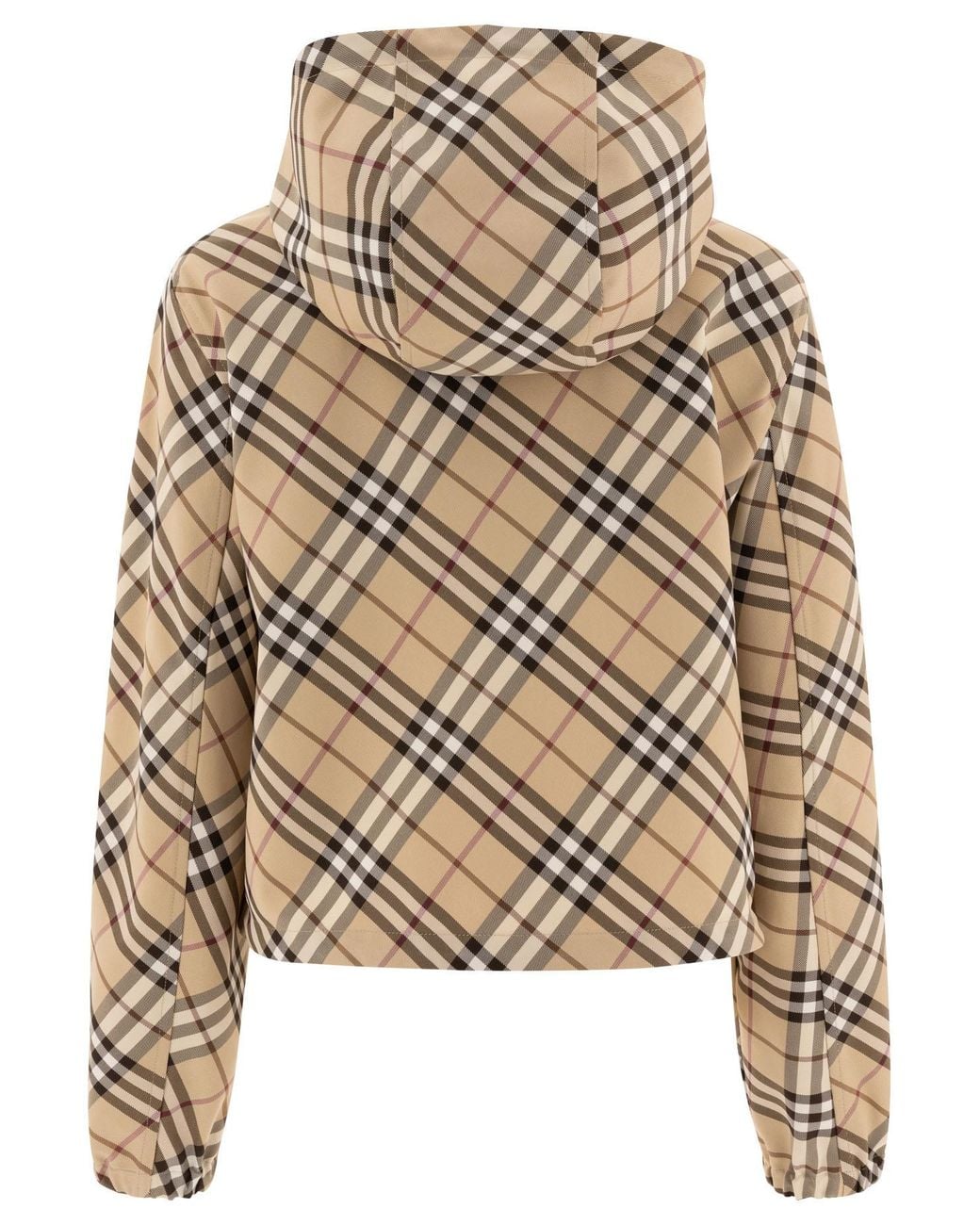 Burberry Metallic Checked Hooded Zip-Up Jacket