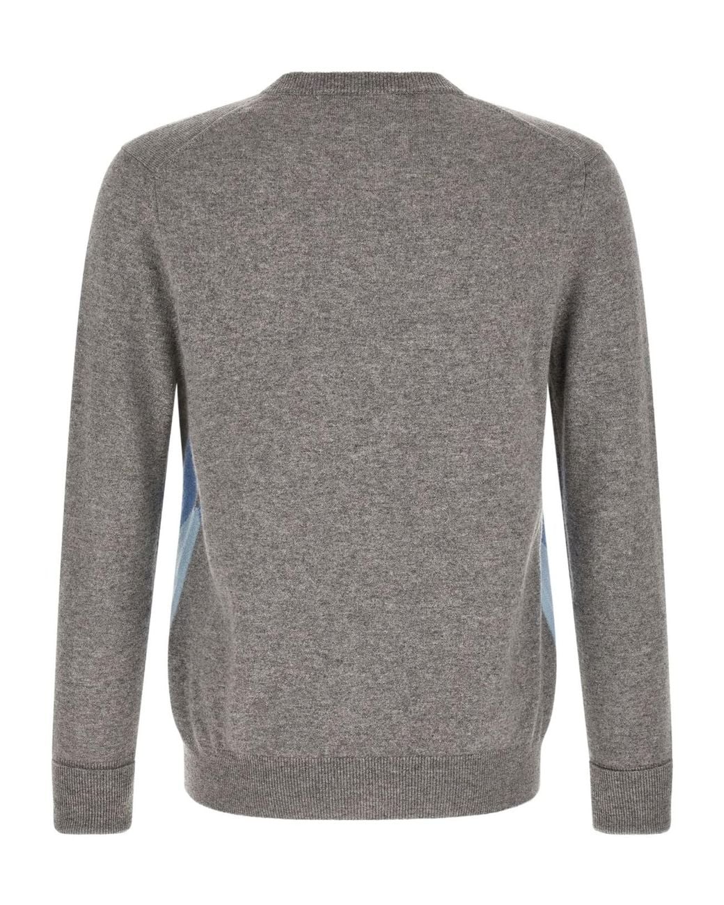 Ballantyne Blue Diamond Intarsia V-Neck Knitted Sweater for men