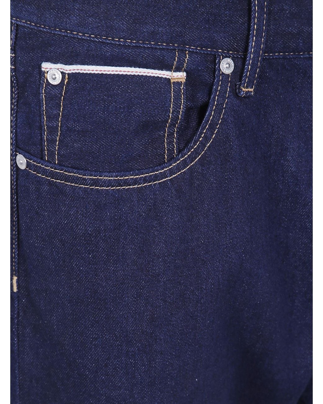 7 For All Mankind Blue Straight Fit Faded Jeans for men