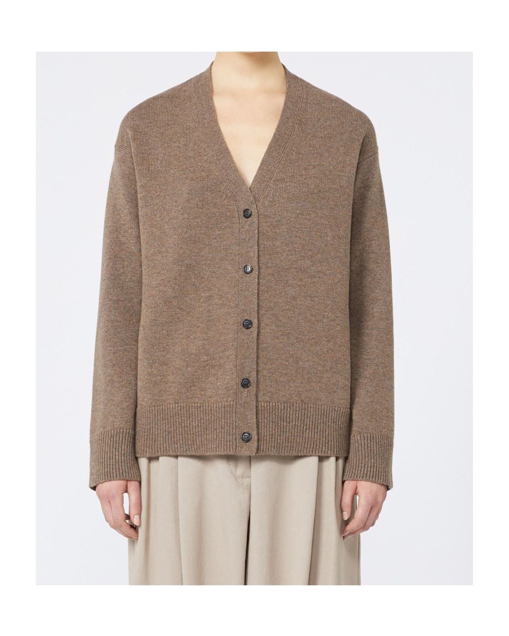 Max Mara Brown Classic Wool And Cashmere Cardigan