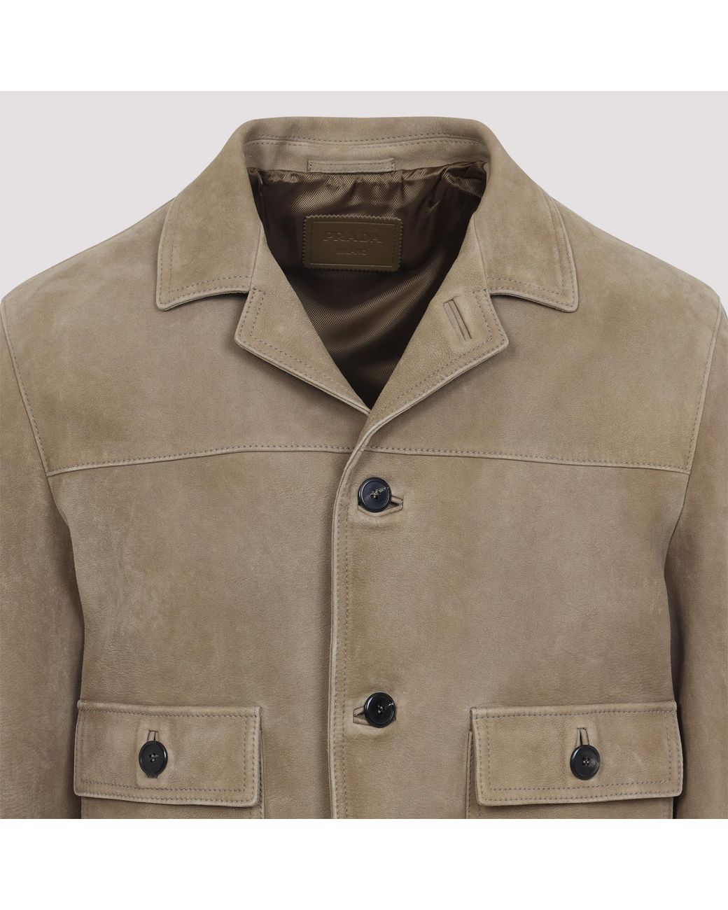 Prada Brown Long-Sleeved Button-Up Jacket for men