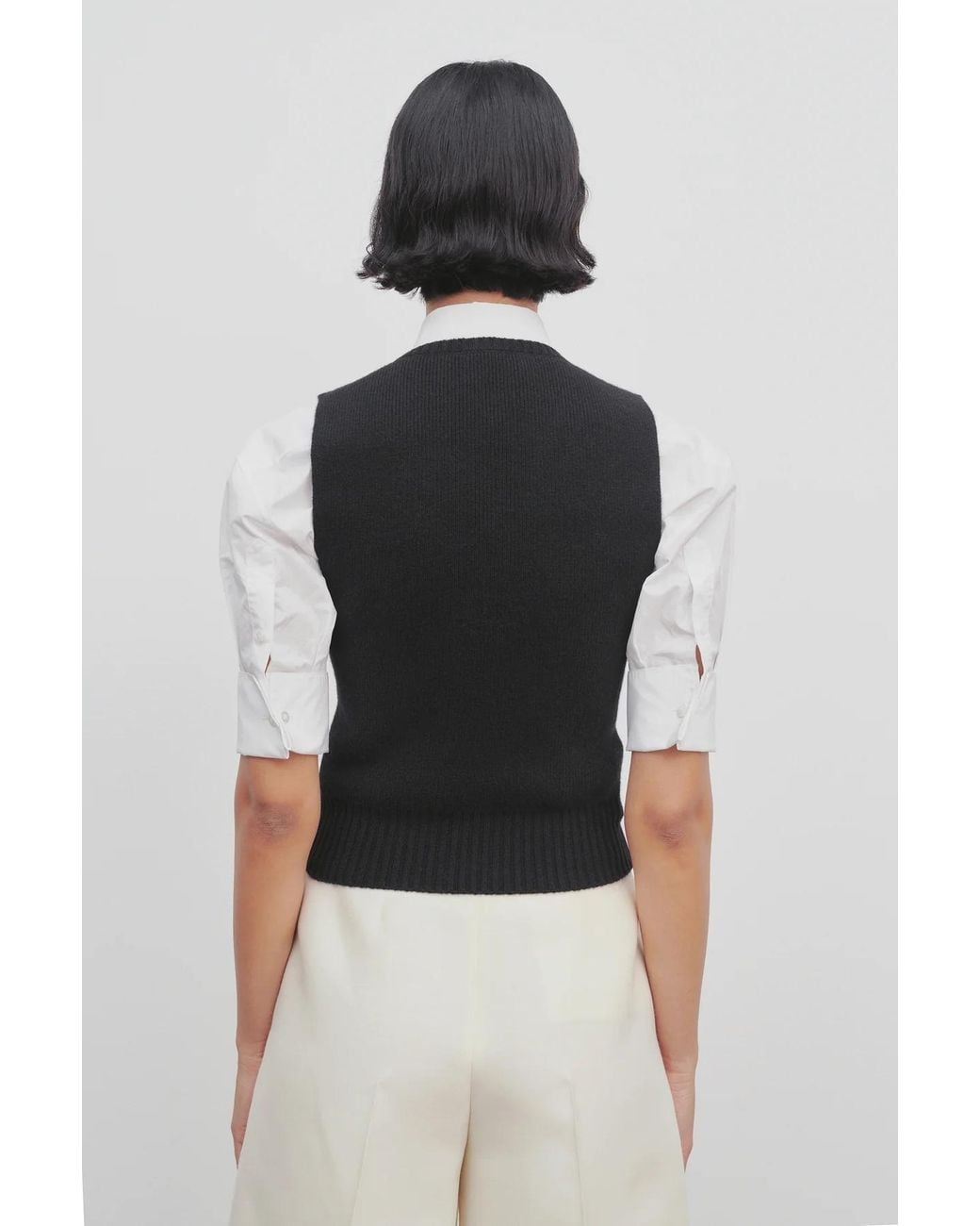 The Row Black Comi Cashmere Sleeveless Knit Top