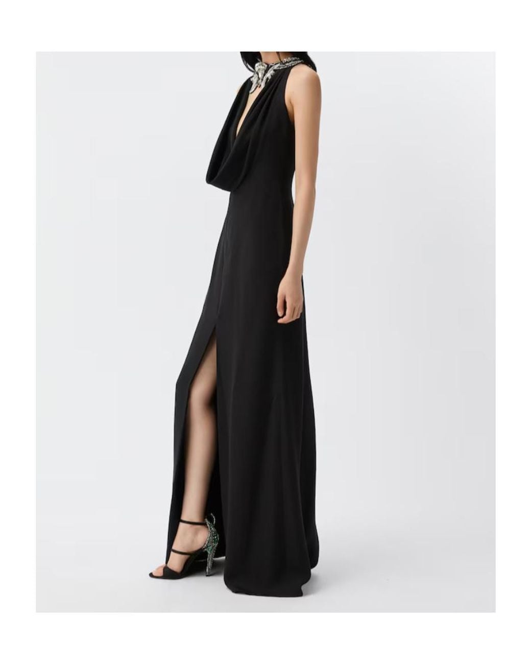 Versace Black Embellished Halterneck Dress