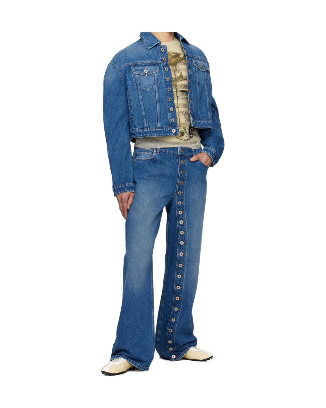 Jean Paul Gaultier Blue The Buttoned Denim Jacket for men