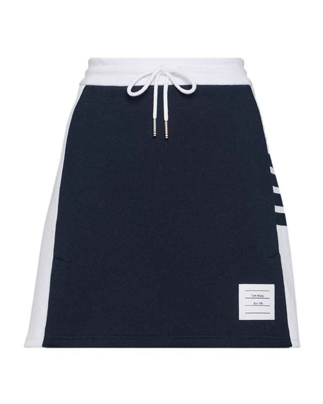 Thom Browne Blue Classic Four Stripe Knit Mini Skirt