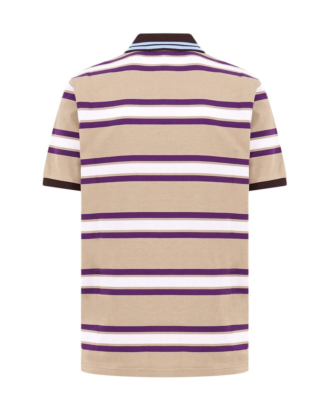 Gucci White Striped Jersey Polo Top for men