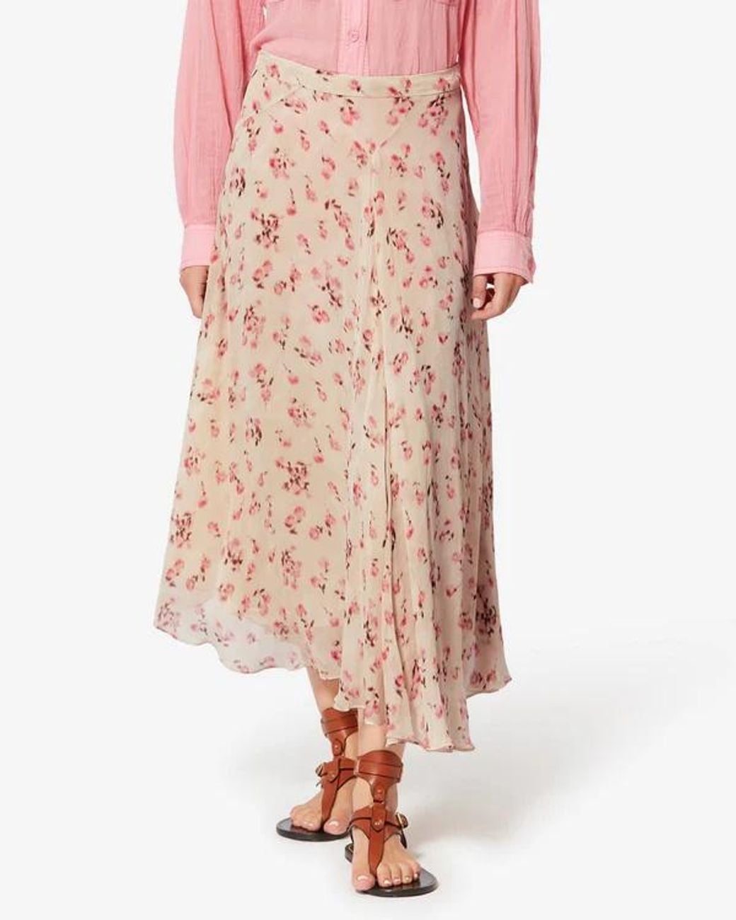 Isabel Marant Natural Isabel Marant Étoile Asymmetric Printed Skirt