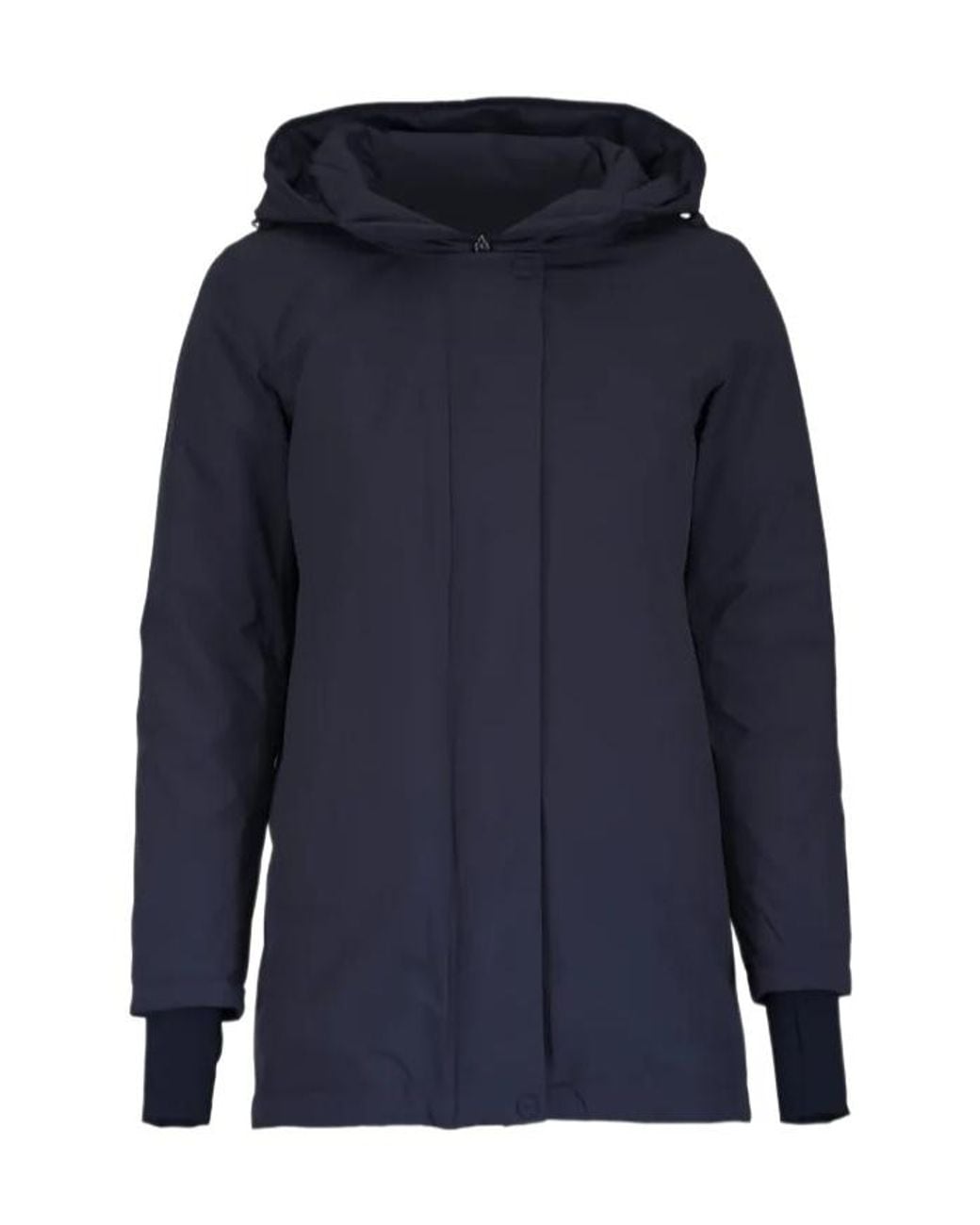 Herno Blue Hooded-Neck Coat