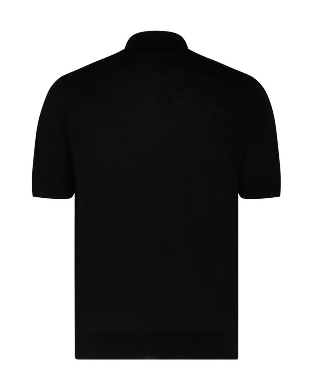 Prada Black Half-Zipper Short-Sleeved Polo Shirt for men