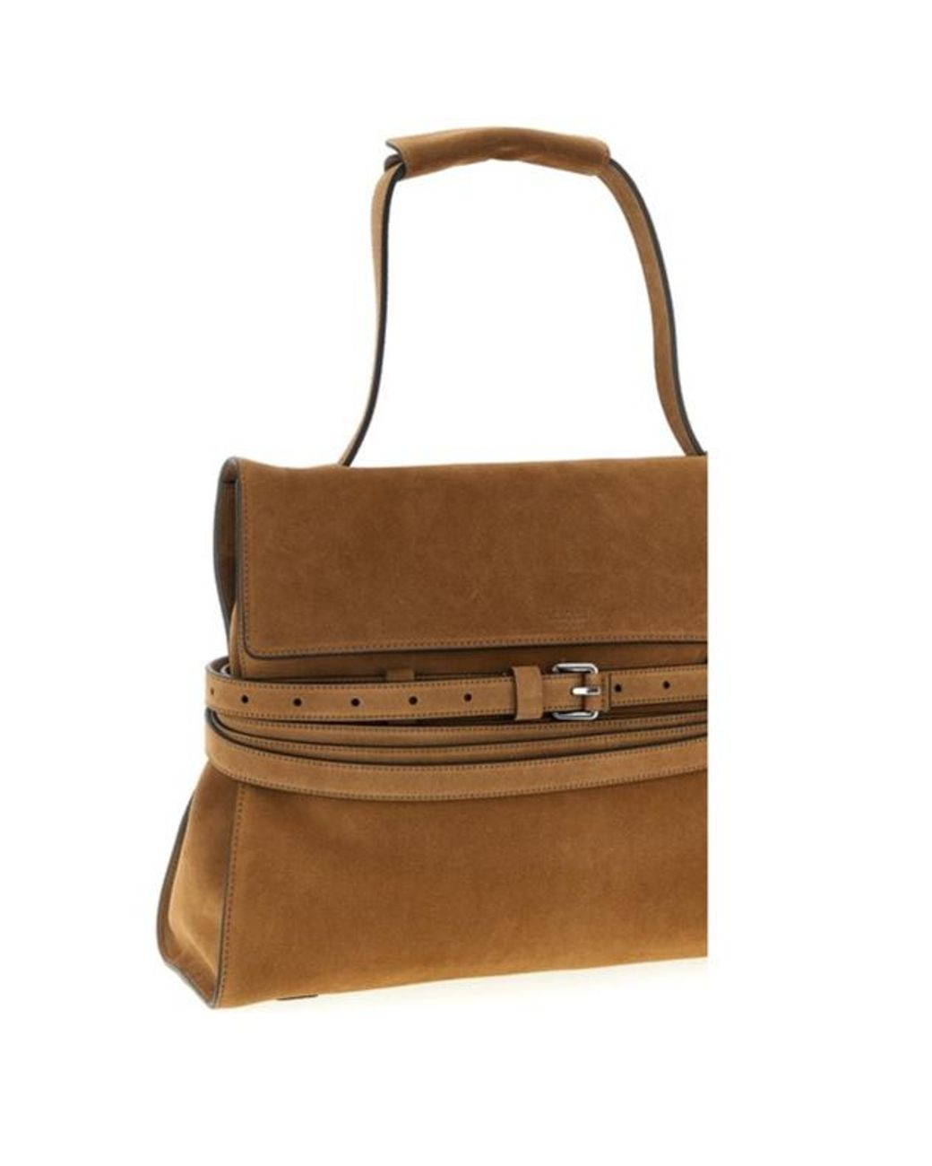 Moschino Brown Tie Me Logo Debossed Tote Bag