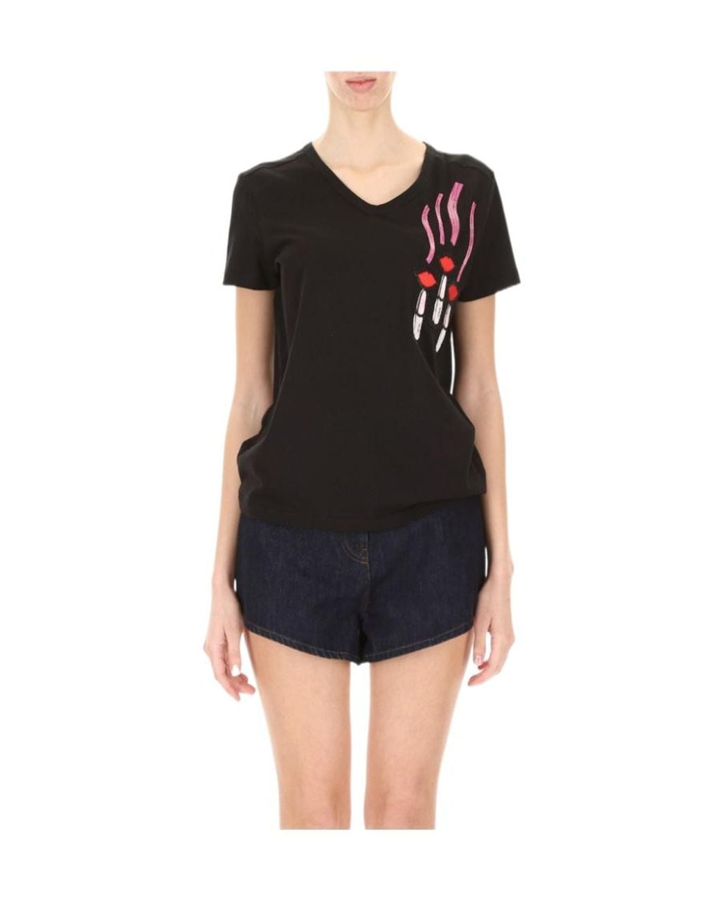 Valentino Black V-Neck T-Shirt