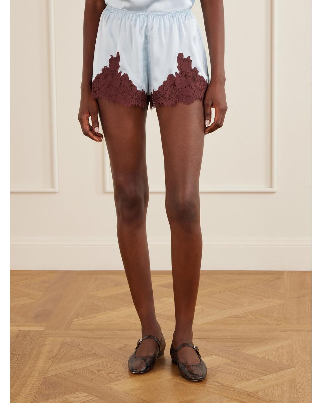 Doen Blue Silk Shorts