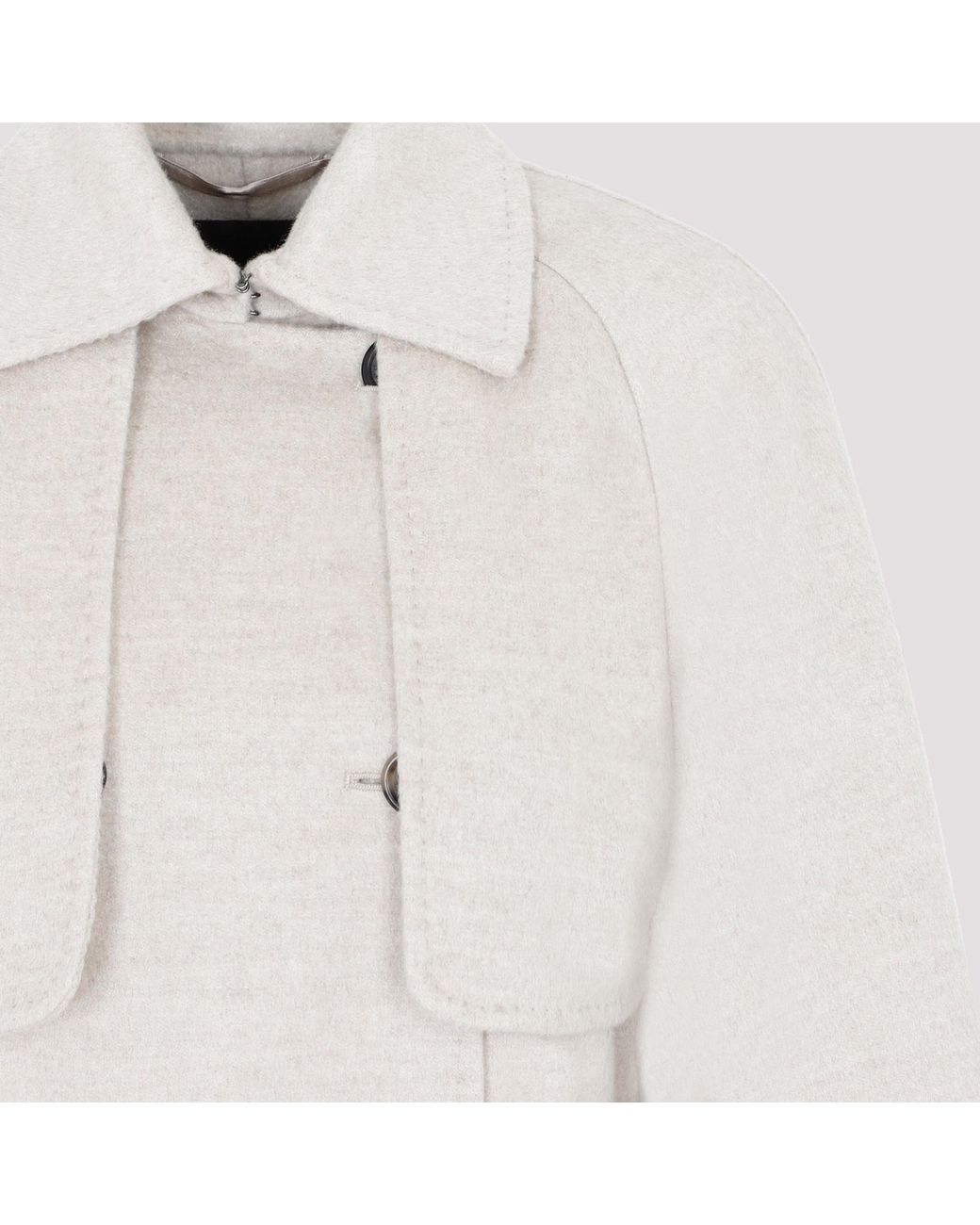 Max Mara White Falcone Oversized Belted Trench Coat