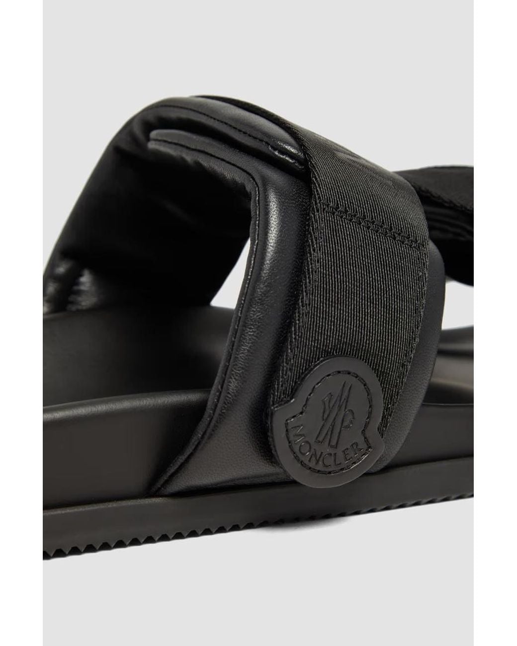 Moncler Black Mon Summer Nappa Leather Slides
