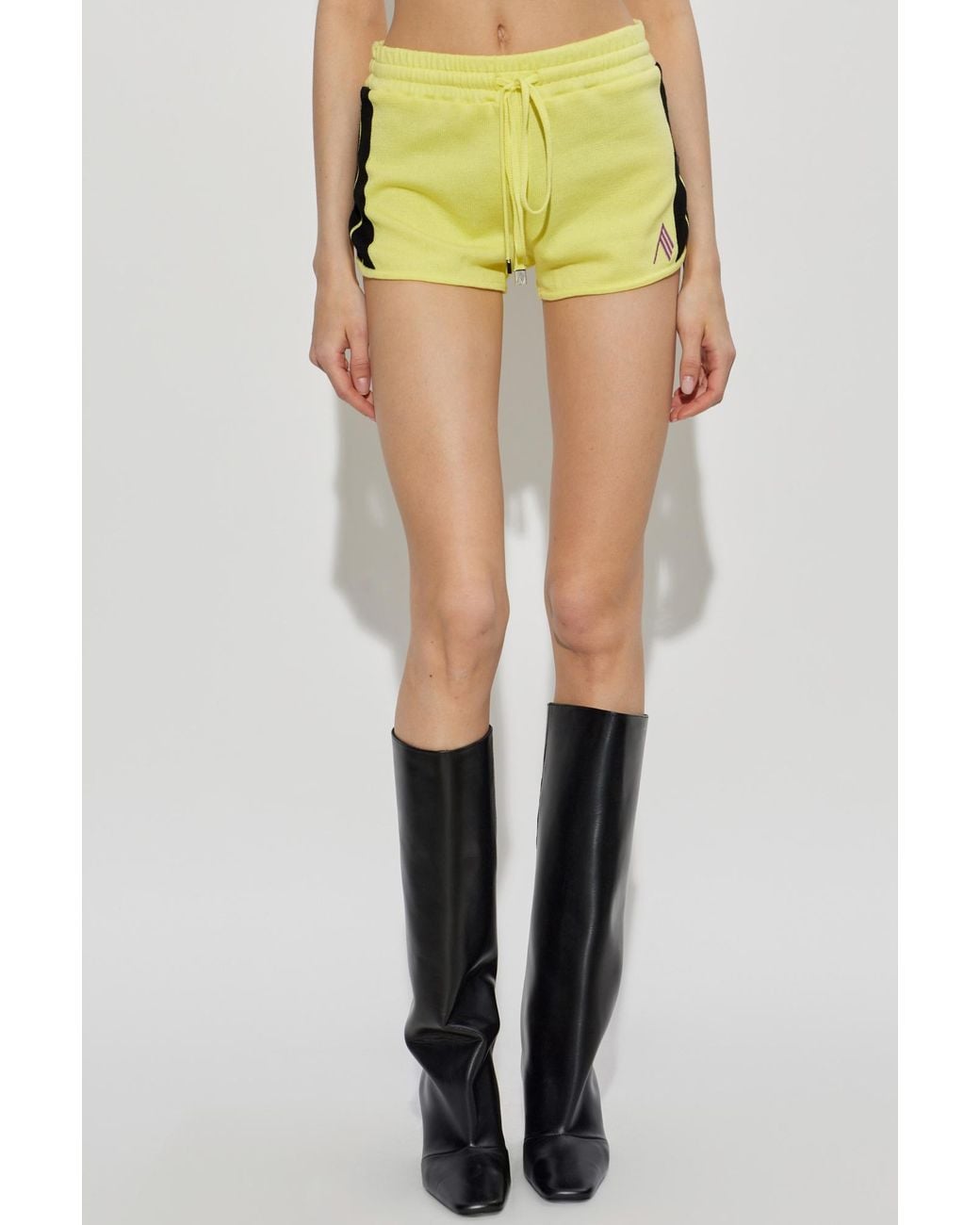 The Attico Yellow The Il Primo Bagno Logo Trim Shorts