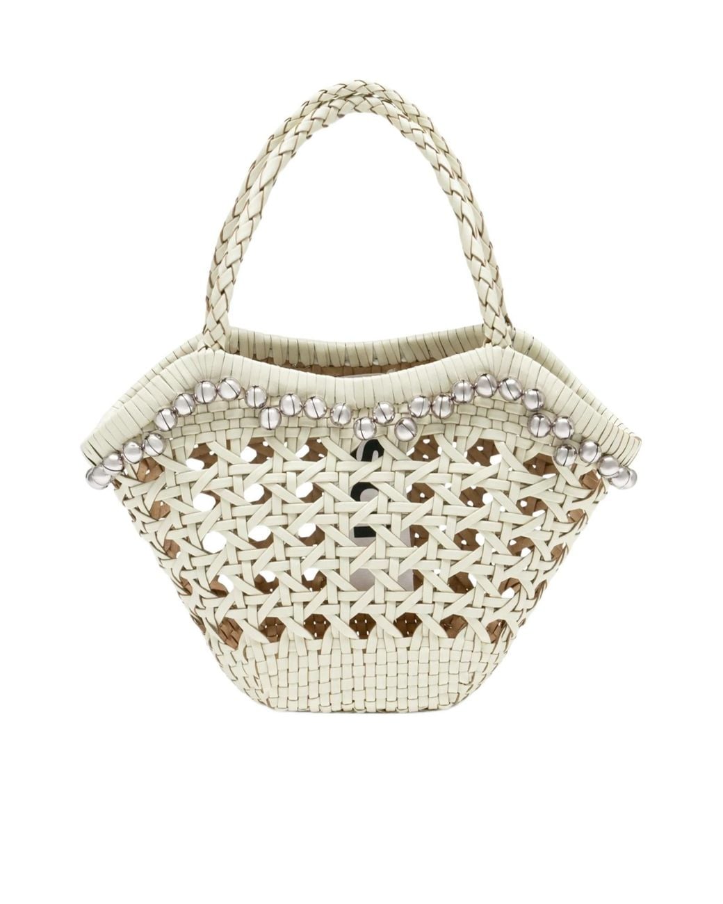 OSOI Natural Beaded Woven Shoulder Bag