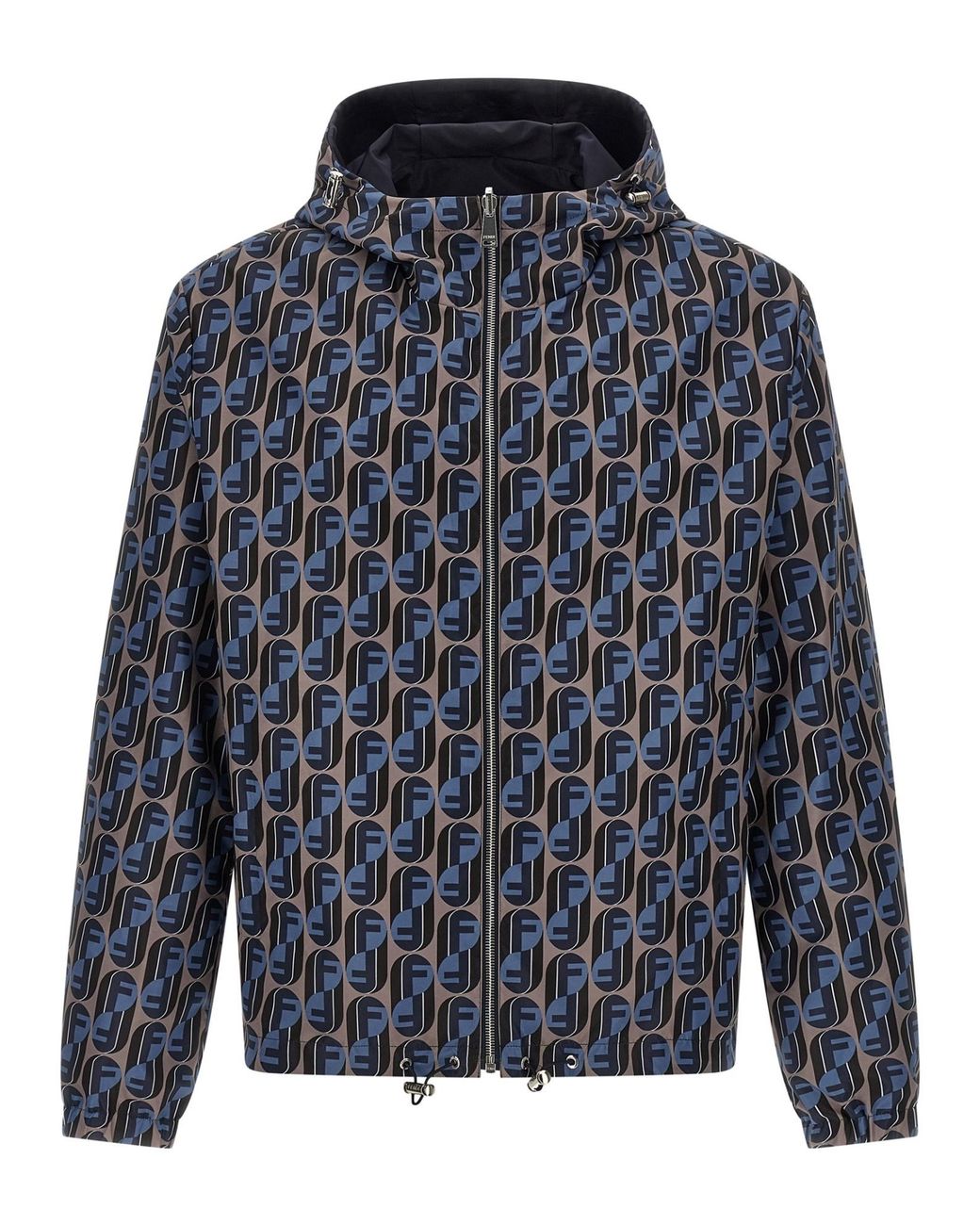Fendi Blue Ff Appliqué Reversible Blouson for men
