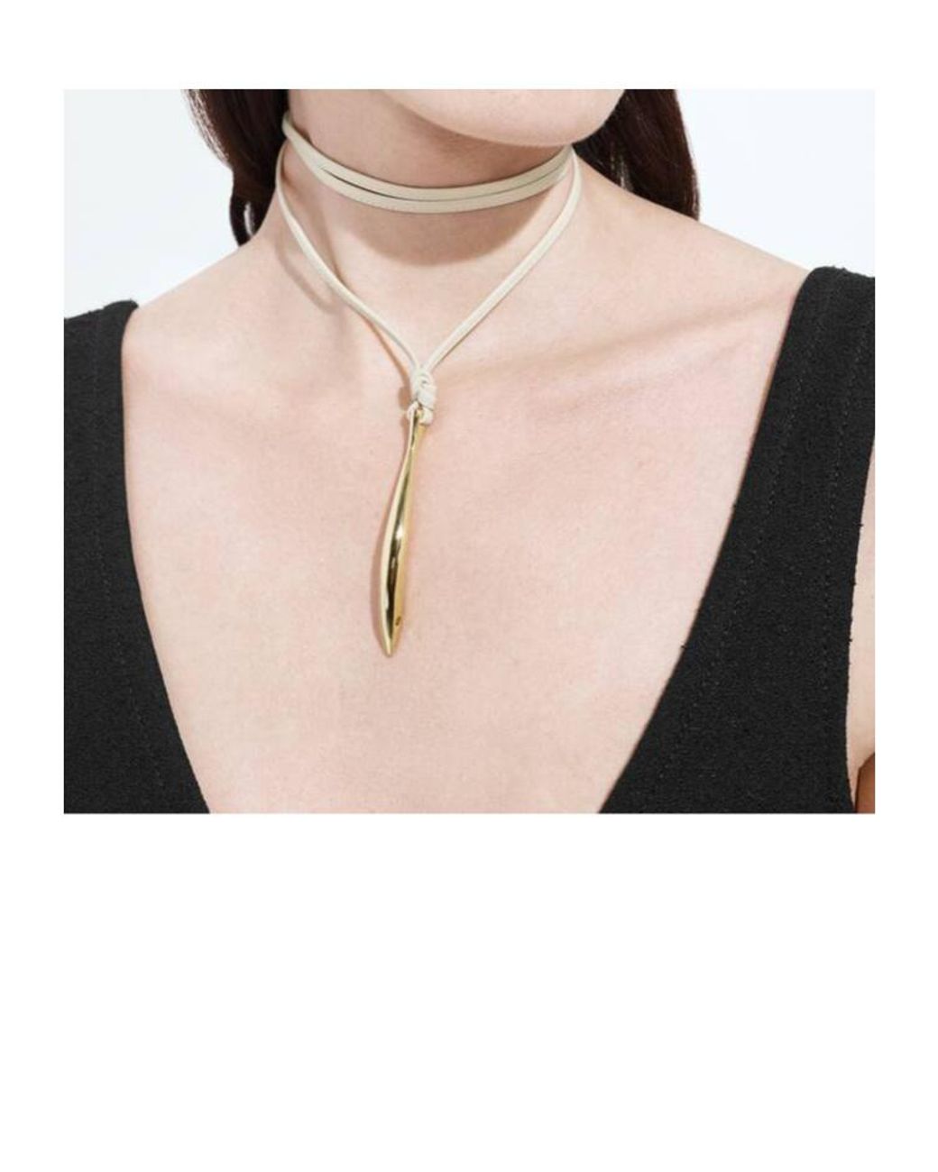 Bottega Veneta White Sardine Leather Necklace