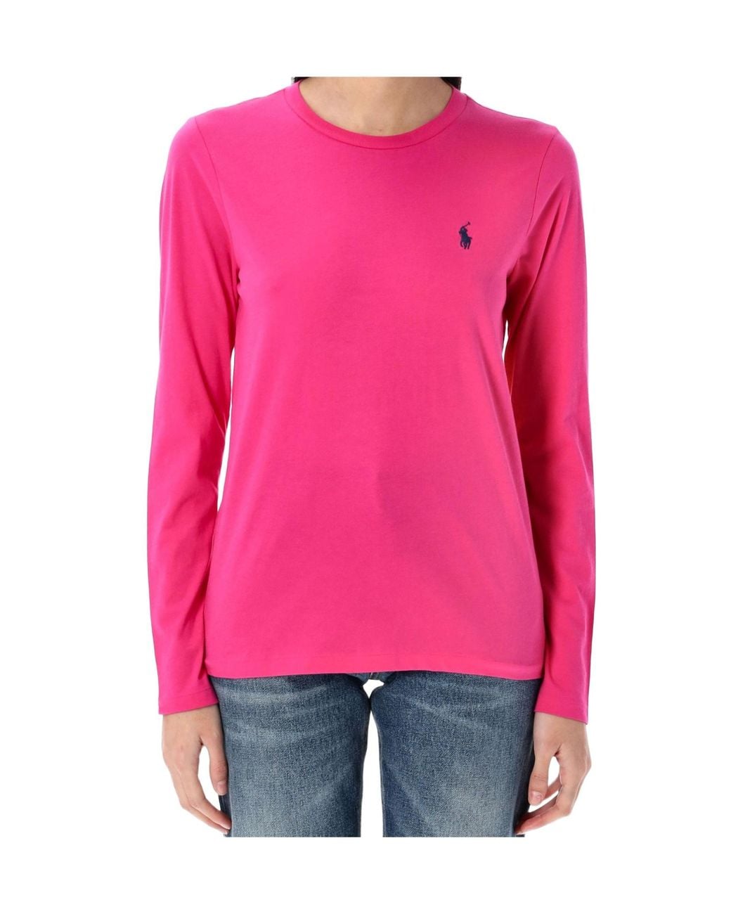 Polo Ralph Lauren Pink Logo Embroidered Crewneck T-Shirt