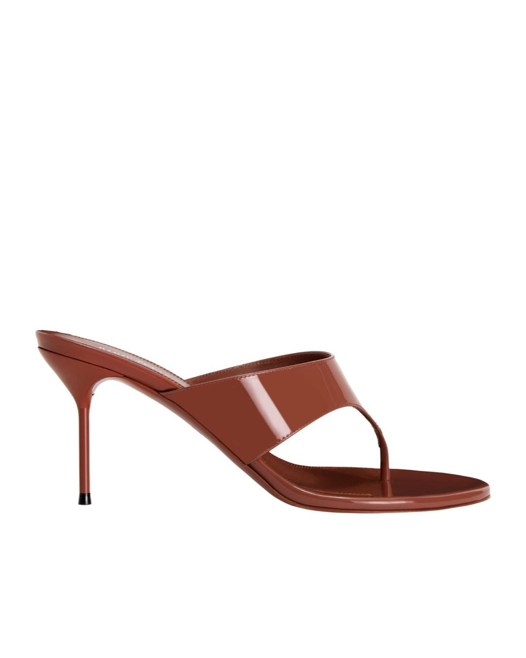 Paris Texas Brown Lidia Patent-Leather Sandals