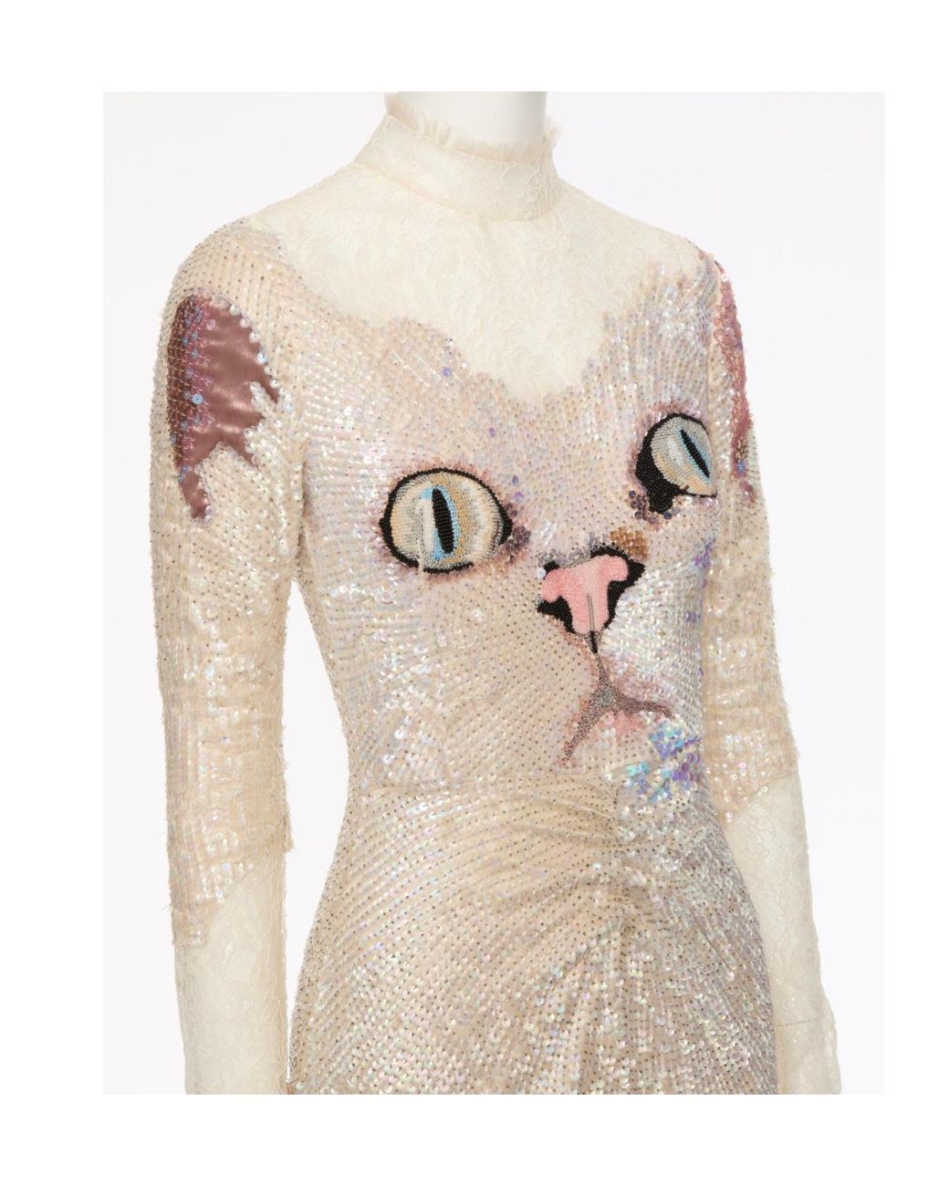 Valentino Natural Sequined Dress