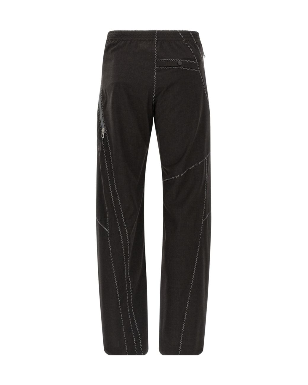 Kiko Kostadinov Black Fosco Zigzag Stitch Pants for men