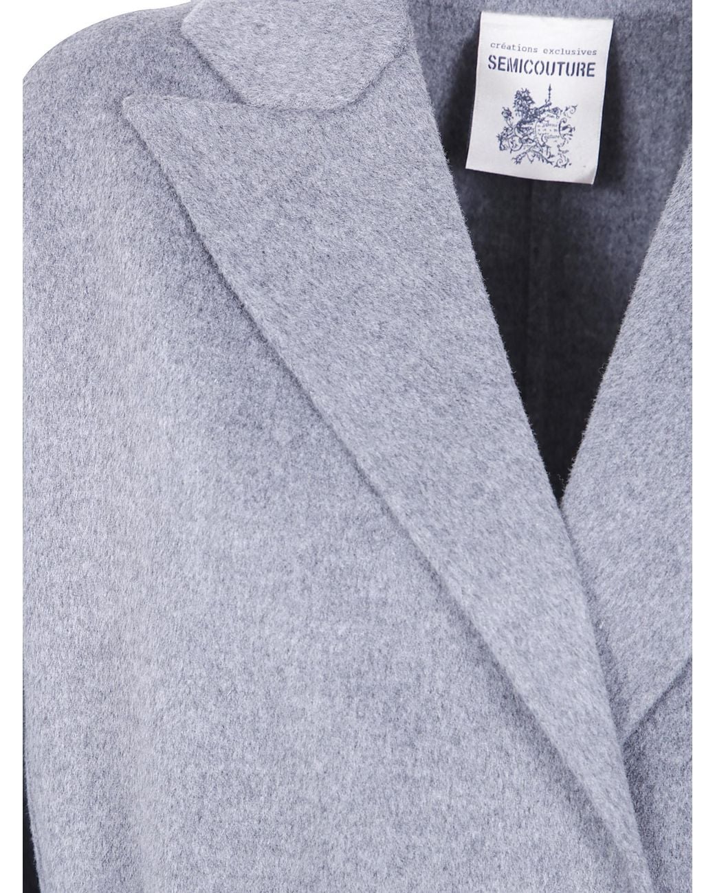 Semicouture Blue Belted Coat