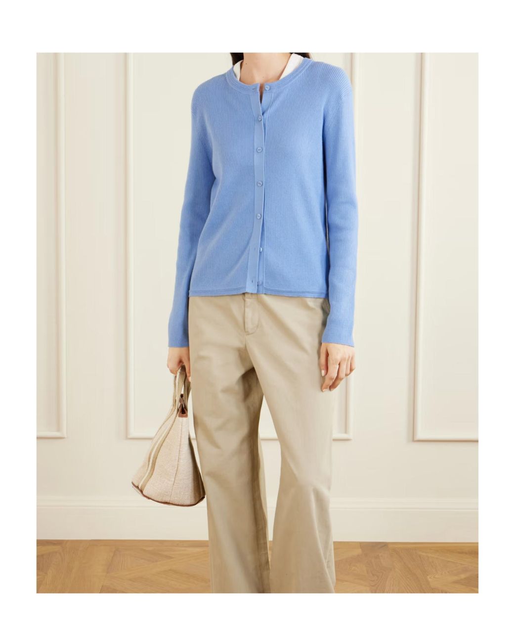 Lisa Yang Blue Long-Sleeved Knitted Cardigan