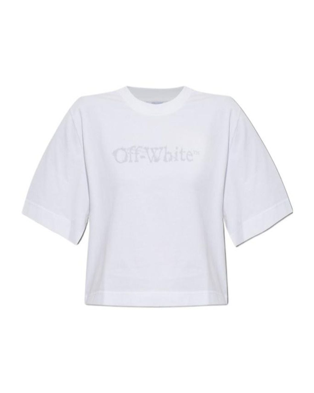 Off-White c/o Virgil Abloh White Cropped Short-Sleeve T-Shirt