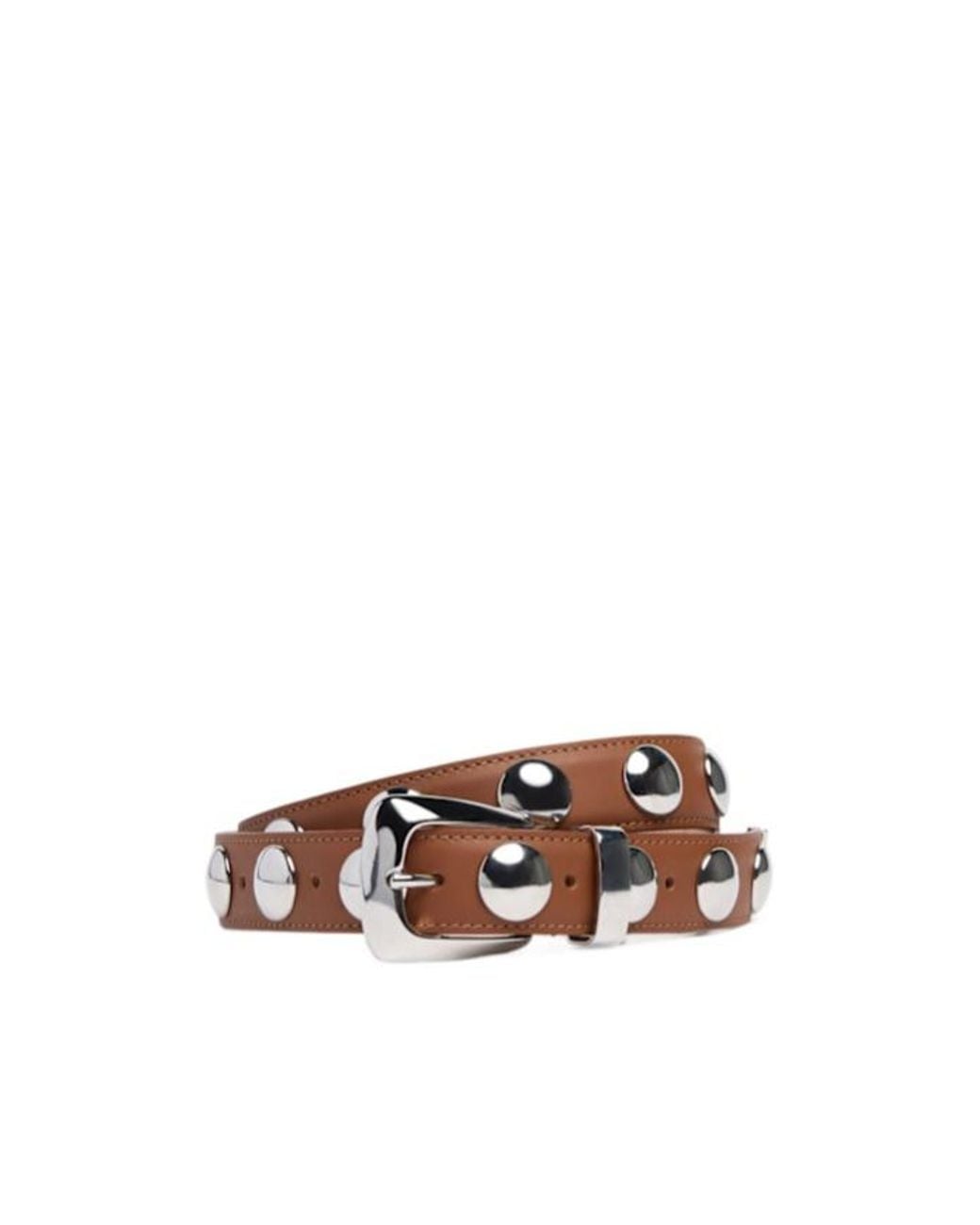 Khaite White Benny Studded Leather Belt