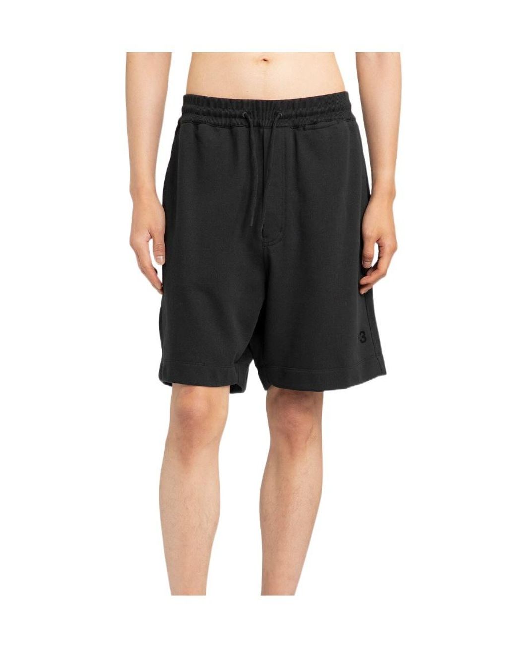 Y-3 Black Elasticated Drawstring Waistband Shorts for men