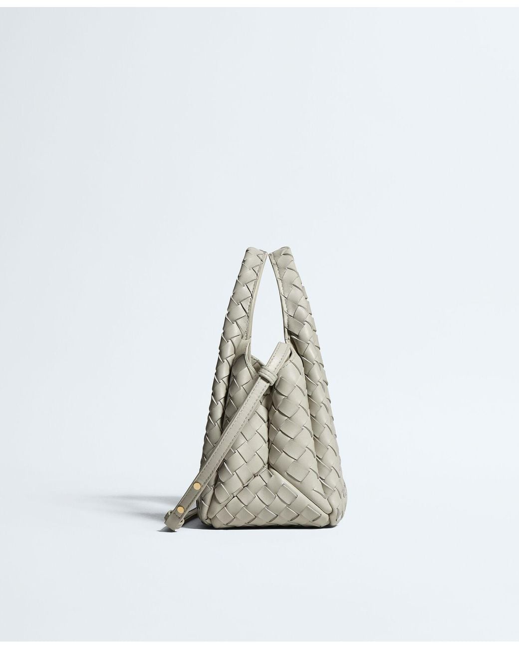 Bottega Veneta Gray Baby Campana Shoulder Bag