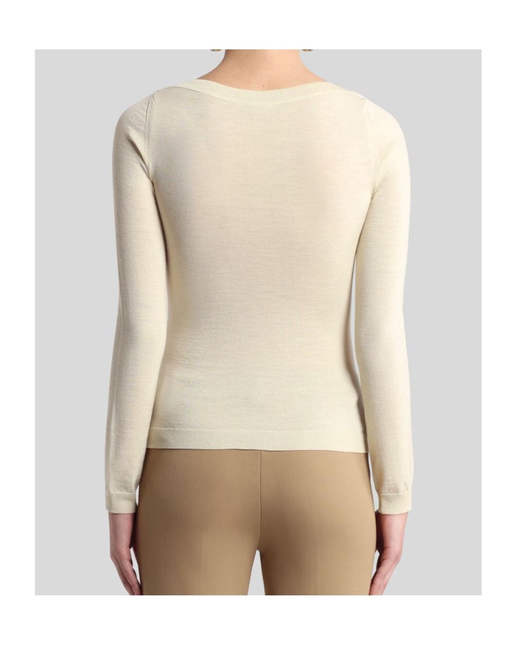 Etro White Floral Motif Knitted Jumper