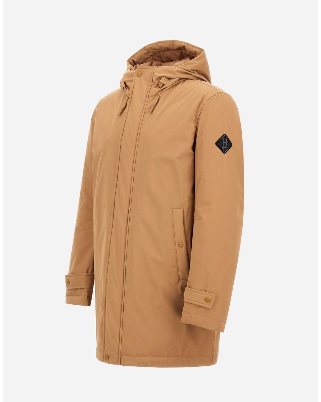 Herno Natural Hooded Zip-Up Down Jacket for men