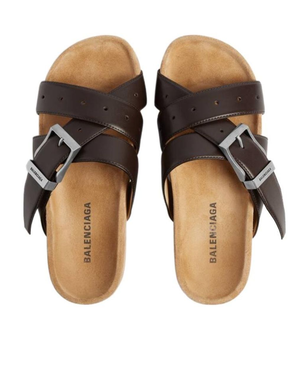 Balenciaga Brown Belt Mules for men