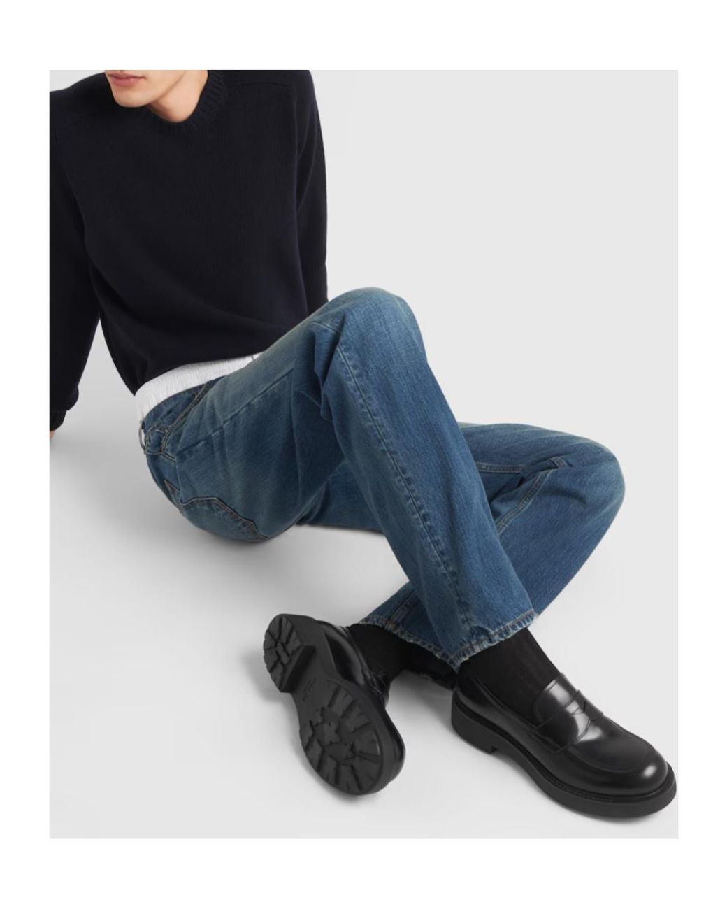 Prada Black Logo Details Loafers for men
