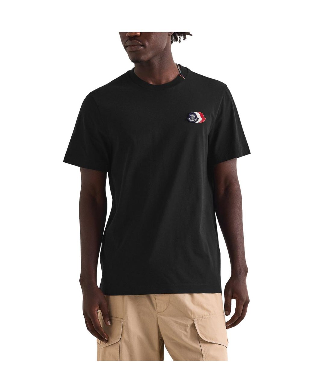 Moncler Black Crew-Neck Cotton T-Shirt for men