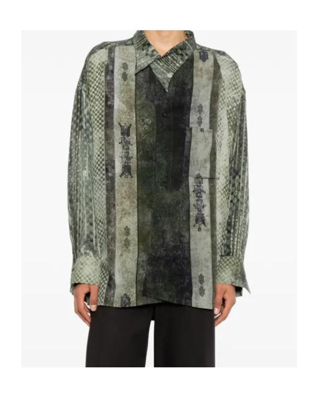 Ziggy Chen Green Printed Shirt for men