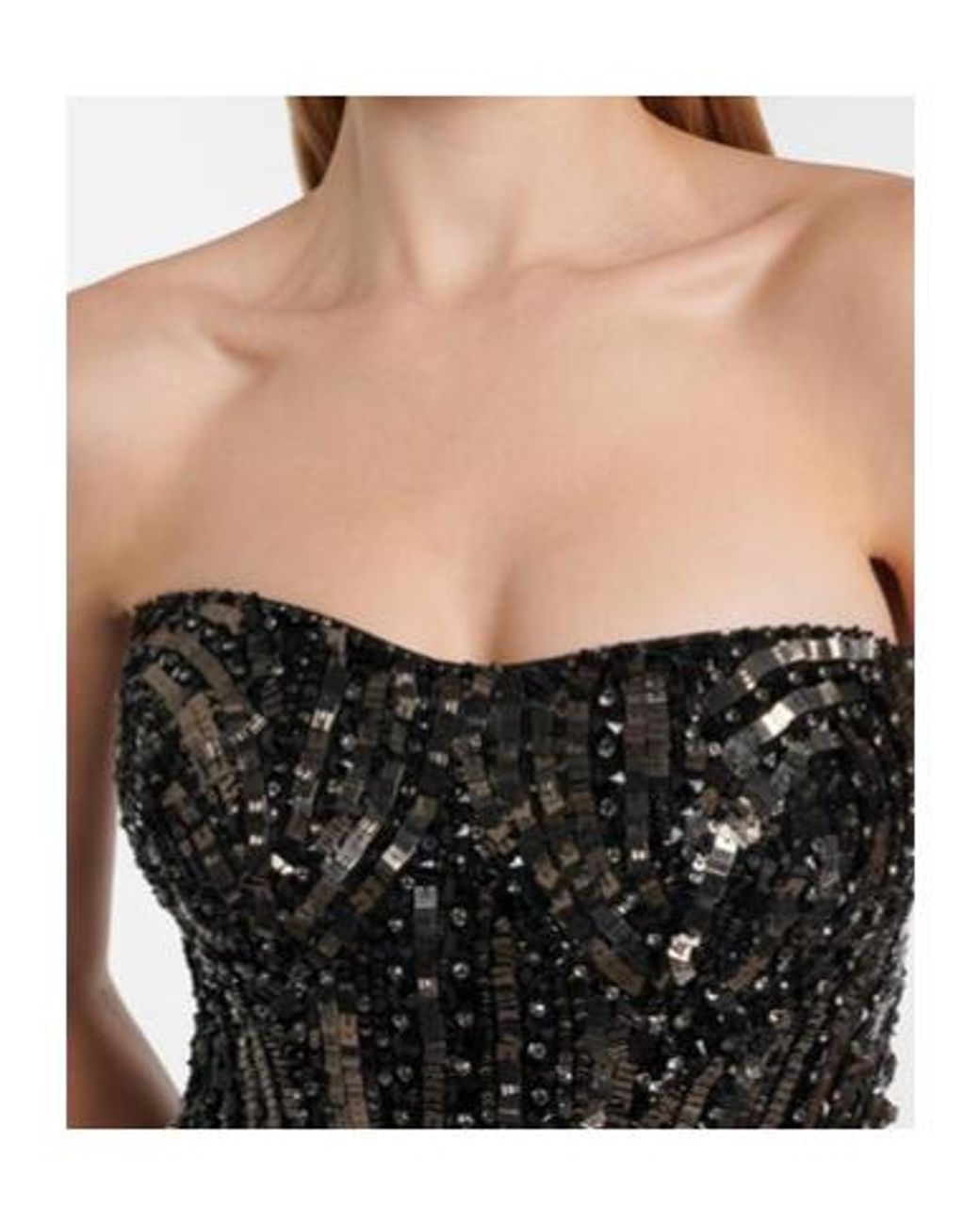 Jenny Packham Black Euphoria Embellished Bustier Gown