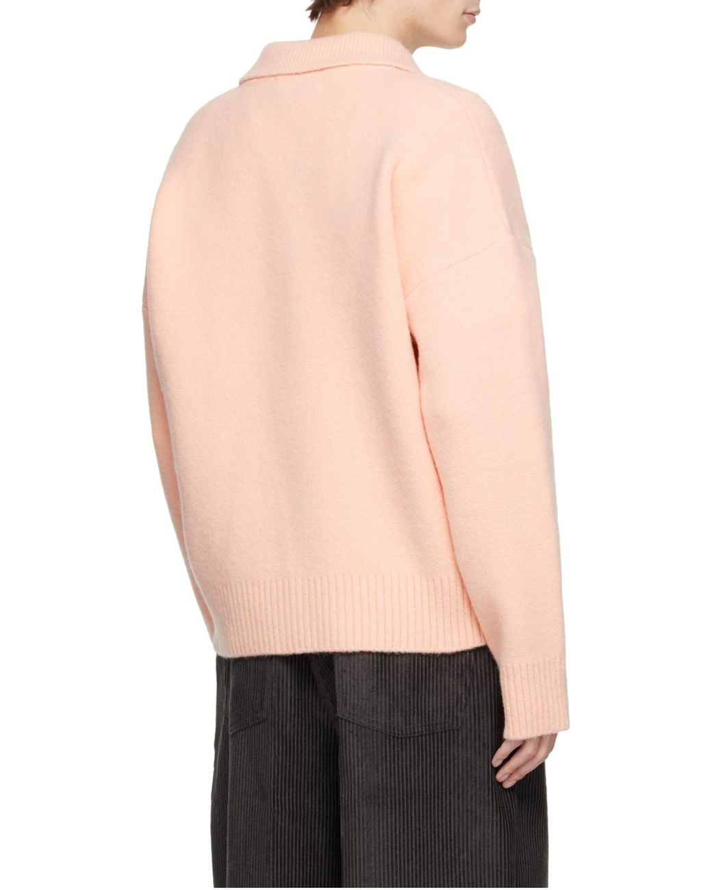 AMI Pink Ami De Coeur Logo Intarsia Knitted Jumper for men